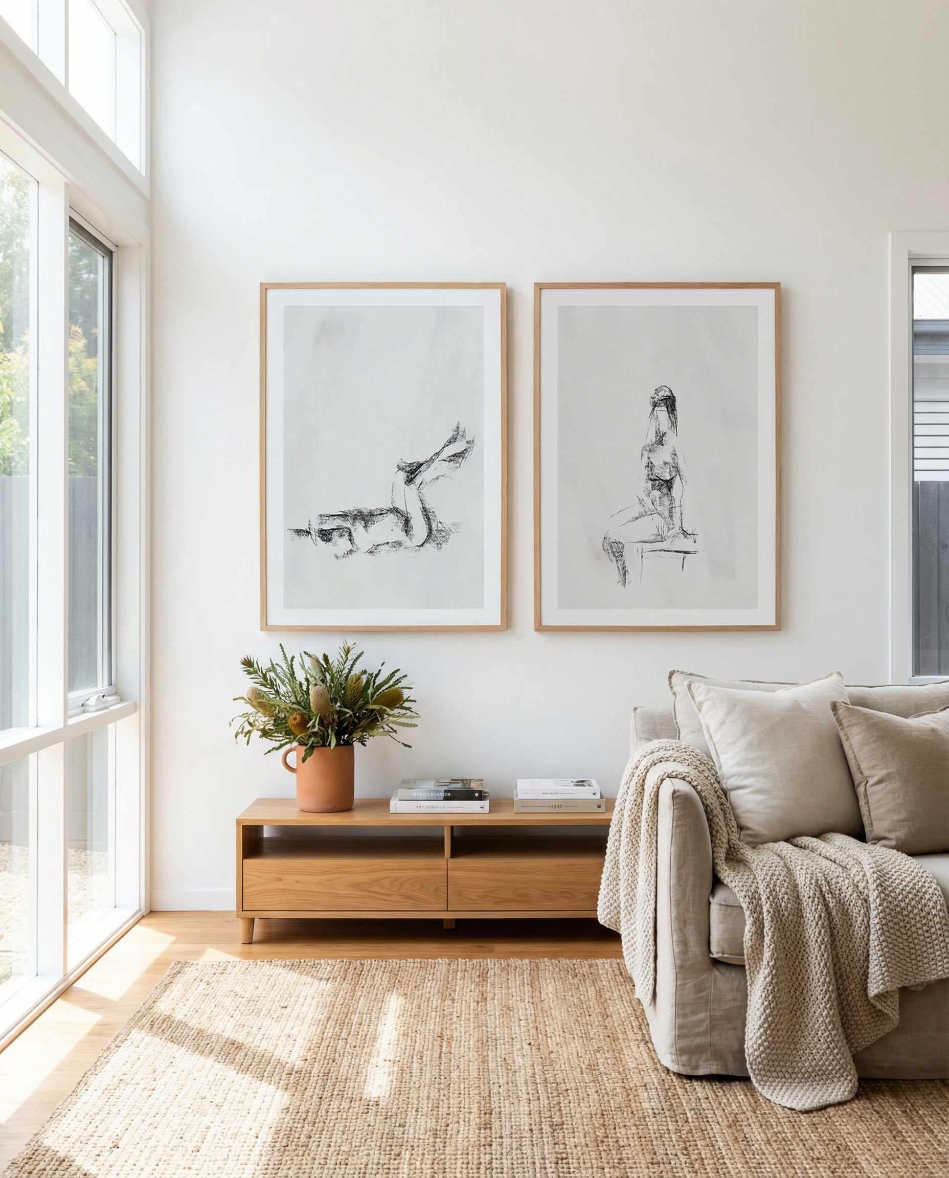 Femme in Charcoal I & II Art Print Set of 2 | Matching Wall Art from Olive et Oriel where you can shop wallpaper and artworks online