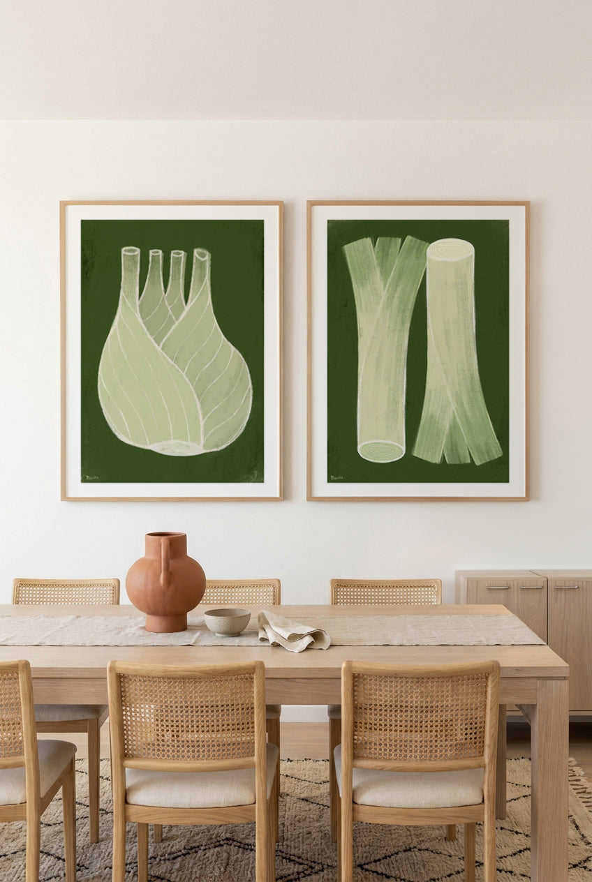Fennel & Leeches by Marco Marella Art Print Set of 2 | Matching Wall Art