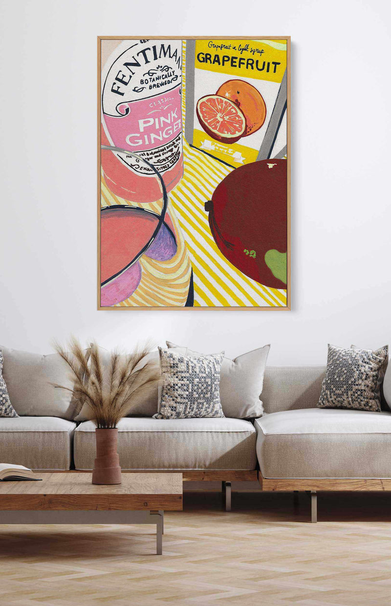 Fentimans Pink Ginger by Studio Mandariini | Framed Canvas Art Print