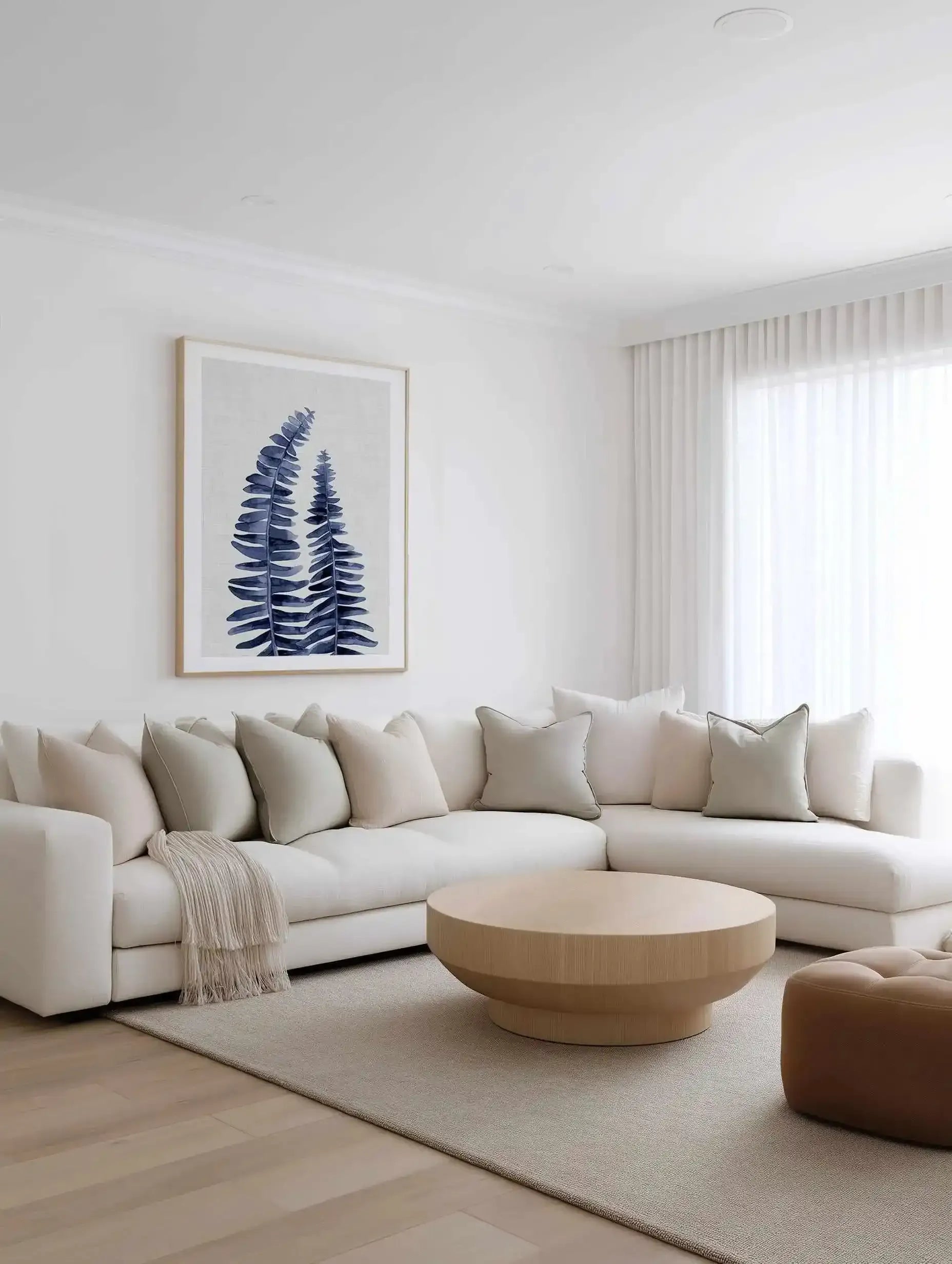 Fern | Navy Art Print from Olive et Oriel where you can shop wallpaper and artworks online