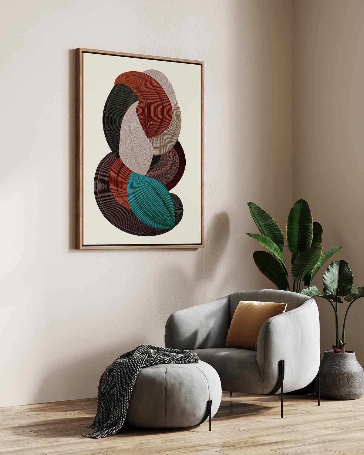 Fibers III by Design Fabrikken | Framed Canvas Art Print