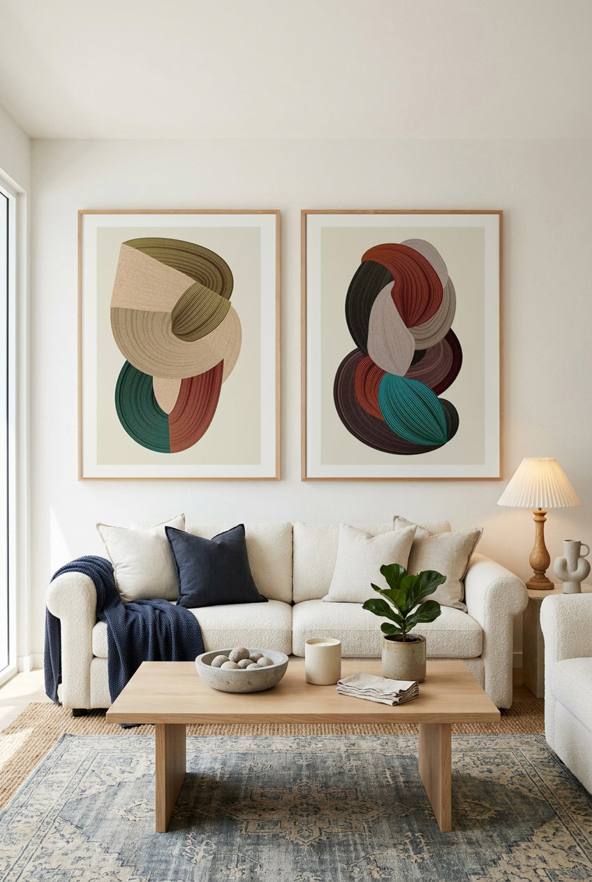 Fibers I & III by Design Fabrikken Art Print Set of 2 | Matching Wall Art