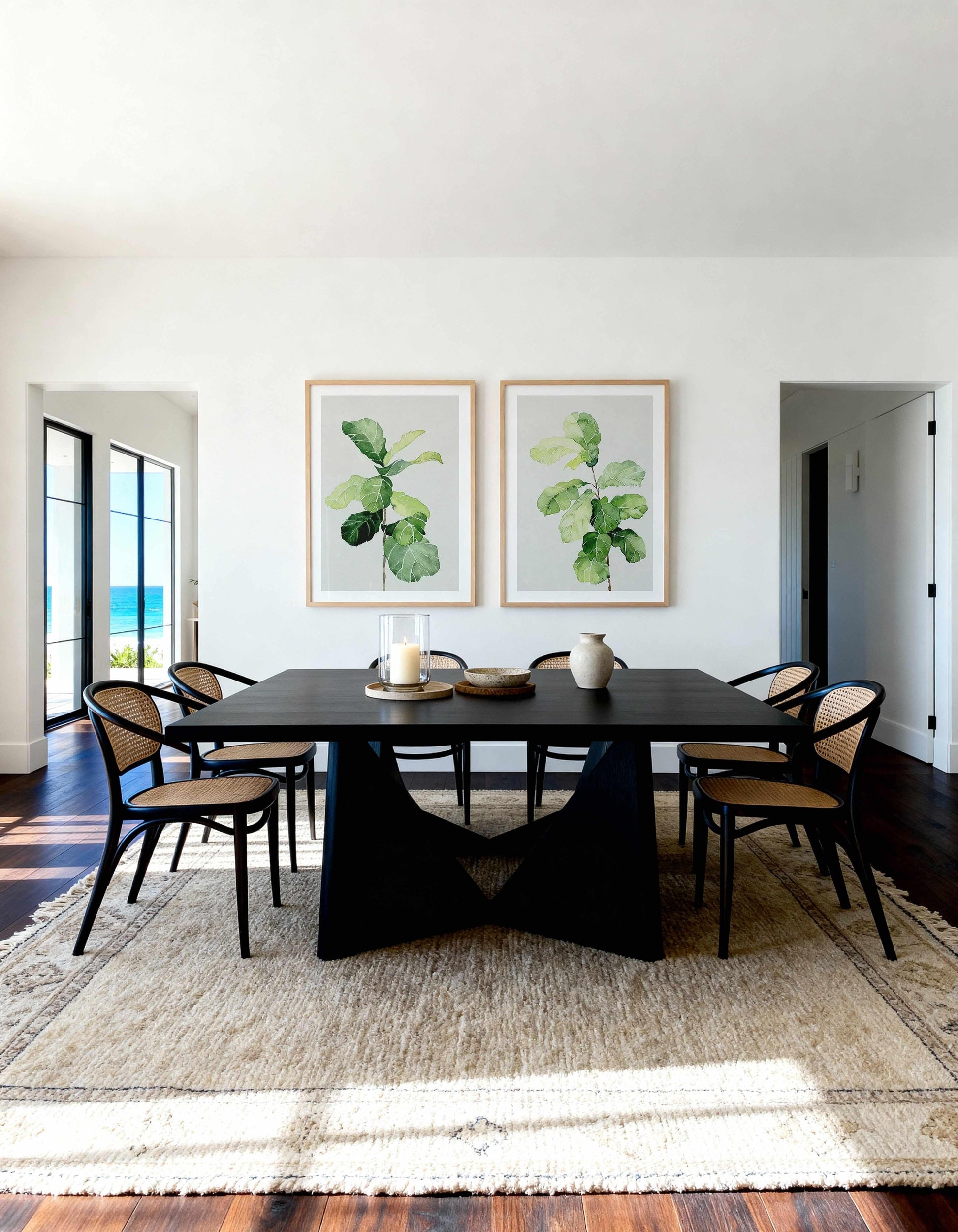 Fiddle Fig in Watercolour I & II Art Print Set of 2 | Matching Wall Art from Olive et Oriel where you can shop wallpaper and artworks online