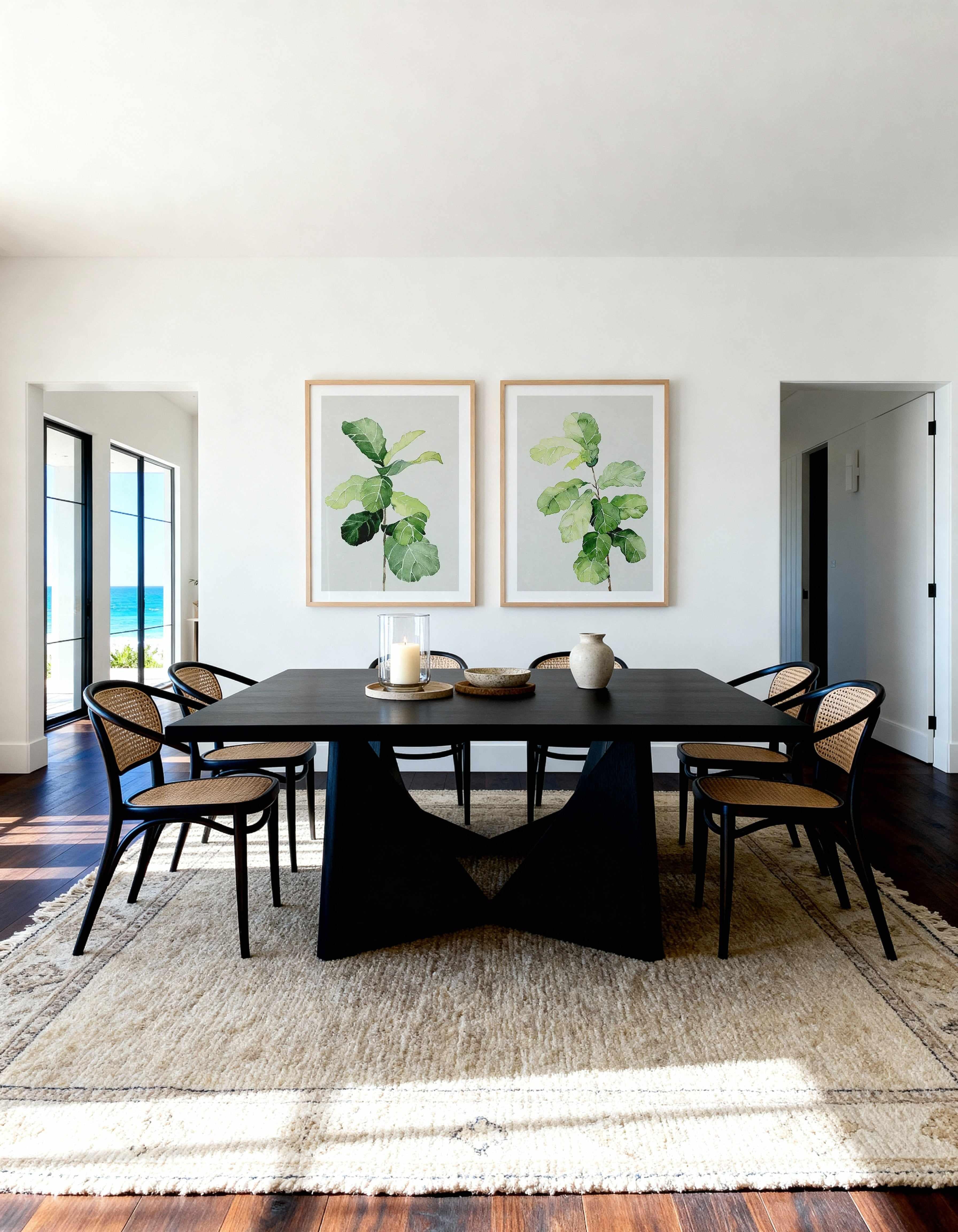 Fiddle Fig in Watercolour I & II Art Print Set of 2 | Matching Wall Art from Olive et Oriel where you can shop wallpaper and artworks online