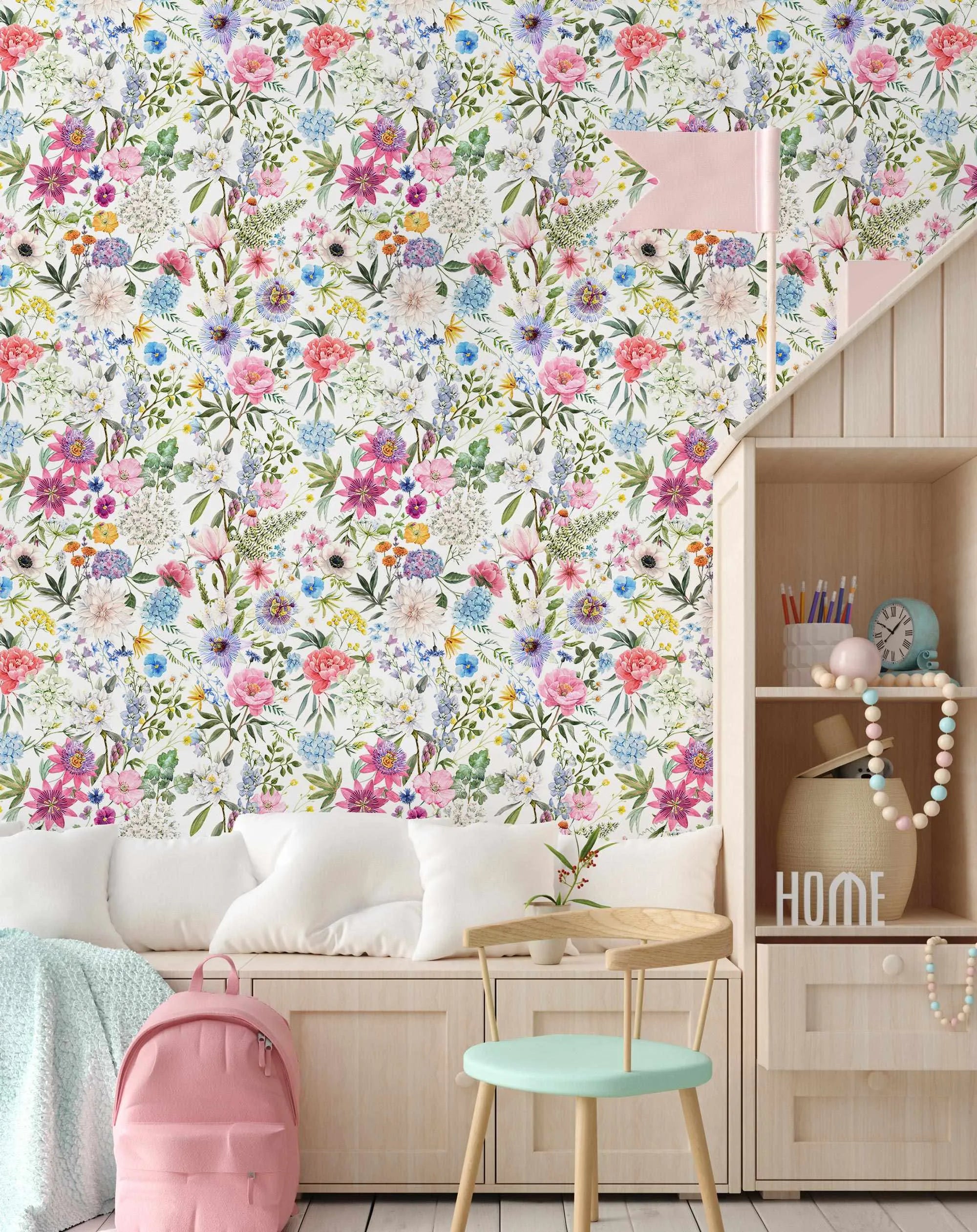 Field of Flowers Wallpaper-Wallpaper-Buy Kids Removable Wallpaper Online Our Custom Made Children√¢‚Ç¨‚Ñ¢s Wallpapers Are A Fun Way To Decorate And Enhance Boys Bedroom Decor And Girls Bedrooms They Are An Amazing Addition To Your Kids Bedroom Walls Our Collection of Kids Wallpaper Is Sure To Transform Your Kids Rooms Interior Style From Pink Wallpaper To Dinosaur Wallpaper Even Marble Wallpapers For Teen Boys Shop Peel And Stick Wallpaper Online Today With Olive et Oriel