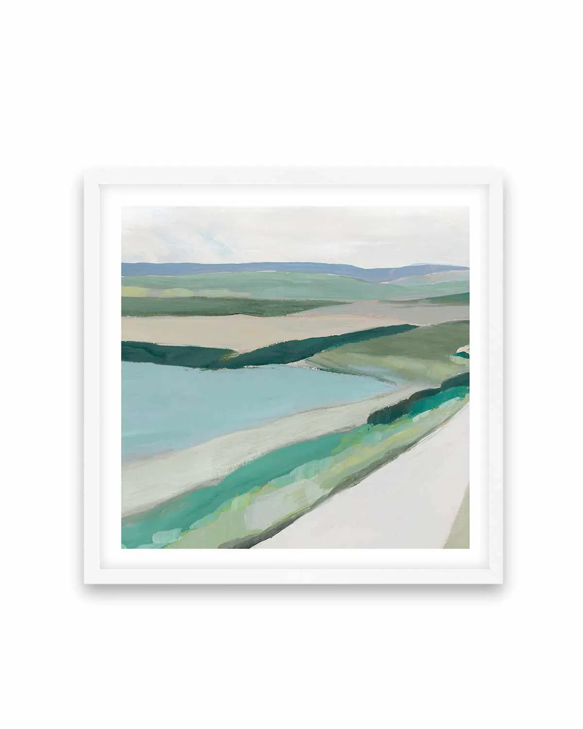 Fields of Green I Art Print-PRINT-Order sage mint green framed abstract painting wall art prints online with Olive et Oriel Australia