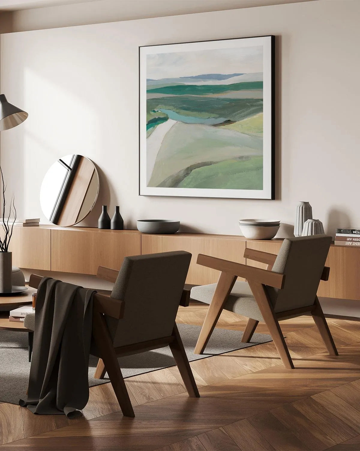 Fields of Green I Art Print from Olive et Oriel where you can shop wallpaper and artworks online