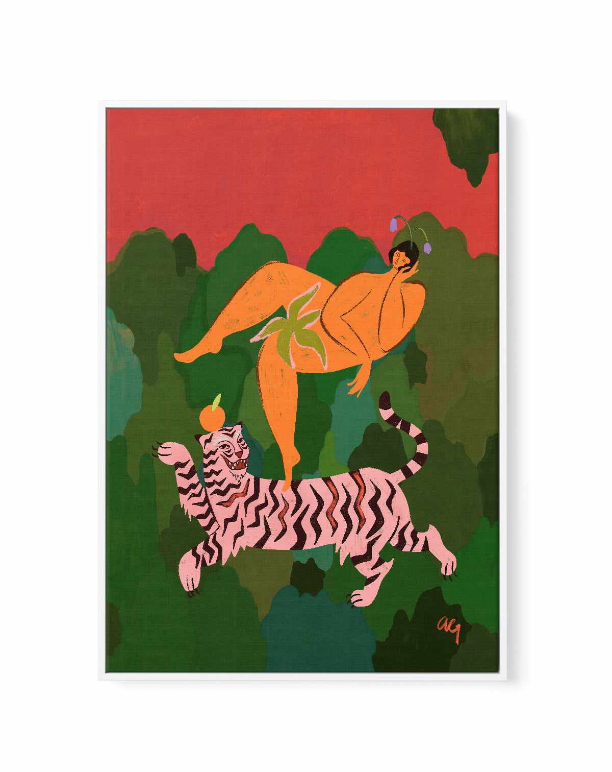 Fierce as a Tiger by Arty Guava | Framed Canvas Art Print