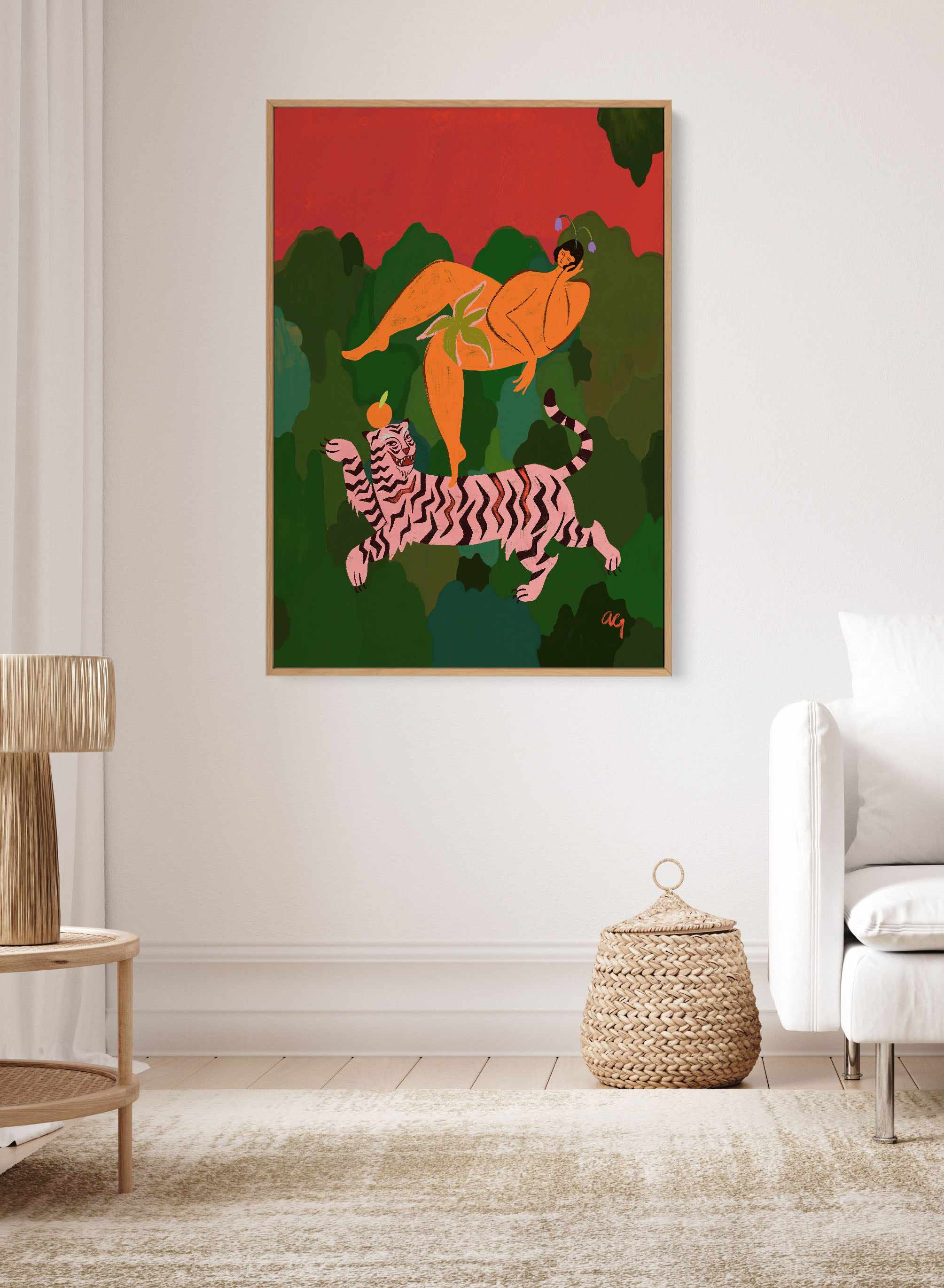 Fierce as a Tiger by Arty Guava | Framed Canvas Art Print