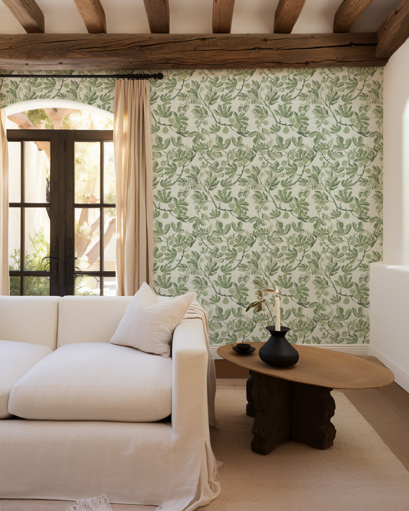 Fig Leaf Luxe Wallpaper from Olive et Oriel where you can shop wallpaper and artworks online