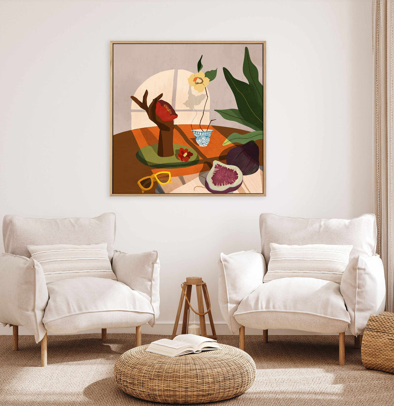 Fig and Camelia by Arty Guava | Framed Canvas Art Print