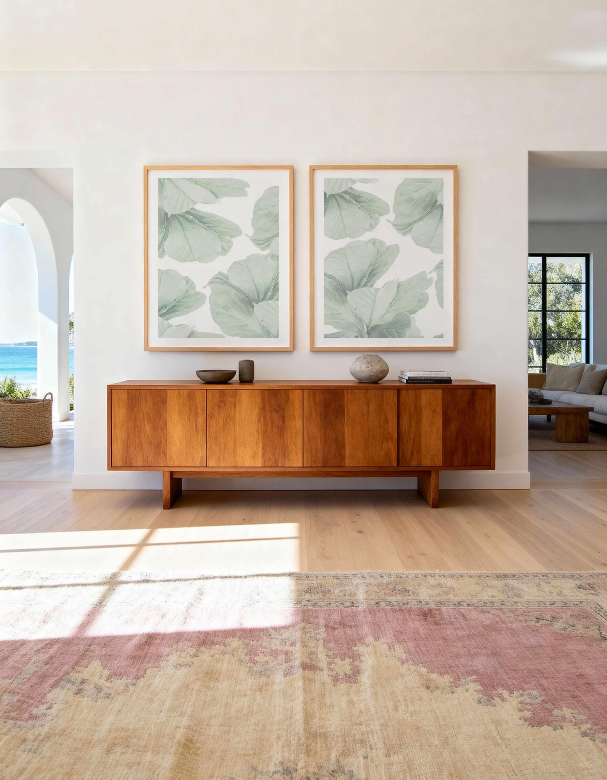 Fig Leaves I & II Art Print Set of 2 | Matching Wall Art from Olive et Oriel where you can shop wallpaper and artworks online