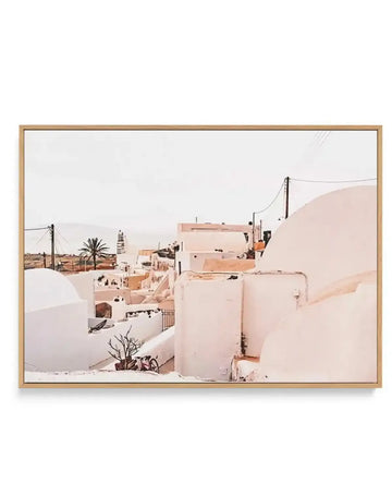 Finika | Santorini | Framed Canvas-Shop Greece Wall Art Prints Online with Olive et Oriel - Our collection of Greek Islands art prints offer unique wall art including blue domes of Santorini in Oia, mediterranean sea prints and incredible posters from Milos and other Greece landscape photography - this collection will add mediterranean blue to your home, perfect for updating the walls in coastal, beach house style. There is Greece art on canvas and extra large wall art with fast, free shipping a