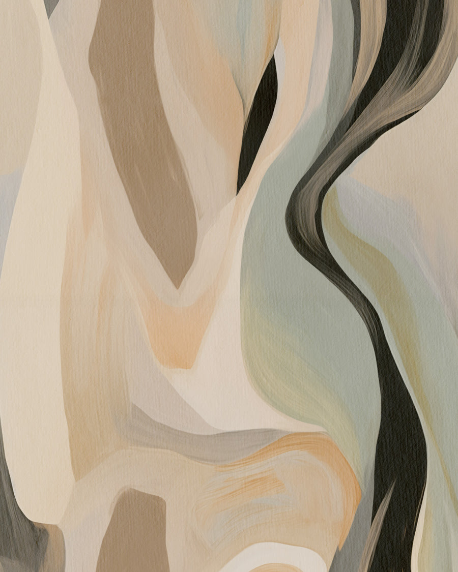 Fira Abstract in Taupe & Black Commercial Vinyl Wallpaper from Olive et Oriel where you can shop wallpaper and artworks online