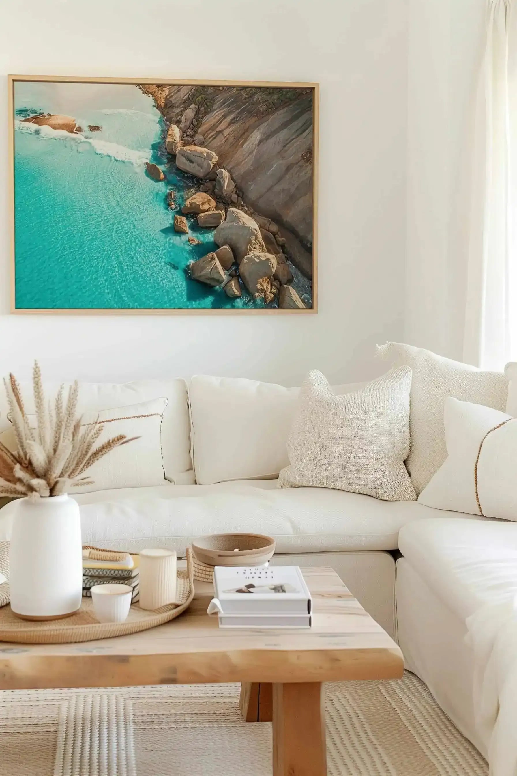 Firsties View Esperance | Aerial Photo Wall Framed Canvas Art Print from Olive et Oriel where you can shop wallpaper and artworks online