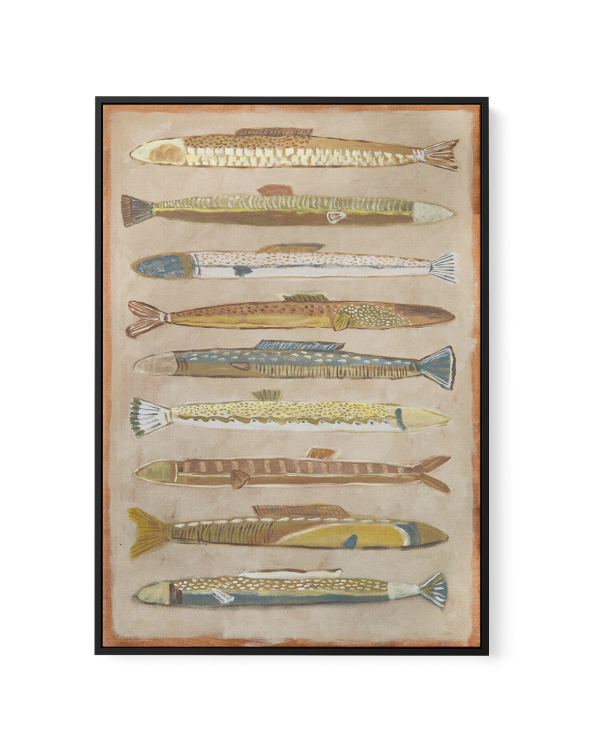 Fish Sticks by Erin Champ | Framed Canvas Art Print