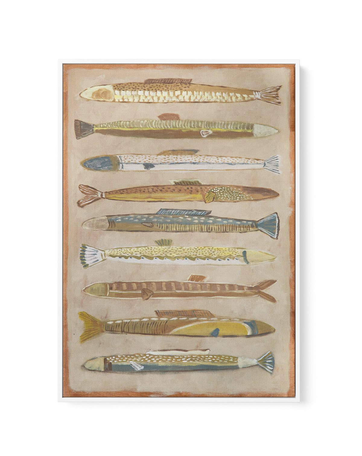 Fish Sticks by Erin Champ | Framed Canvas Art Print