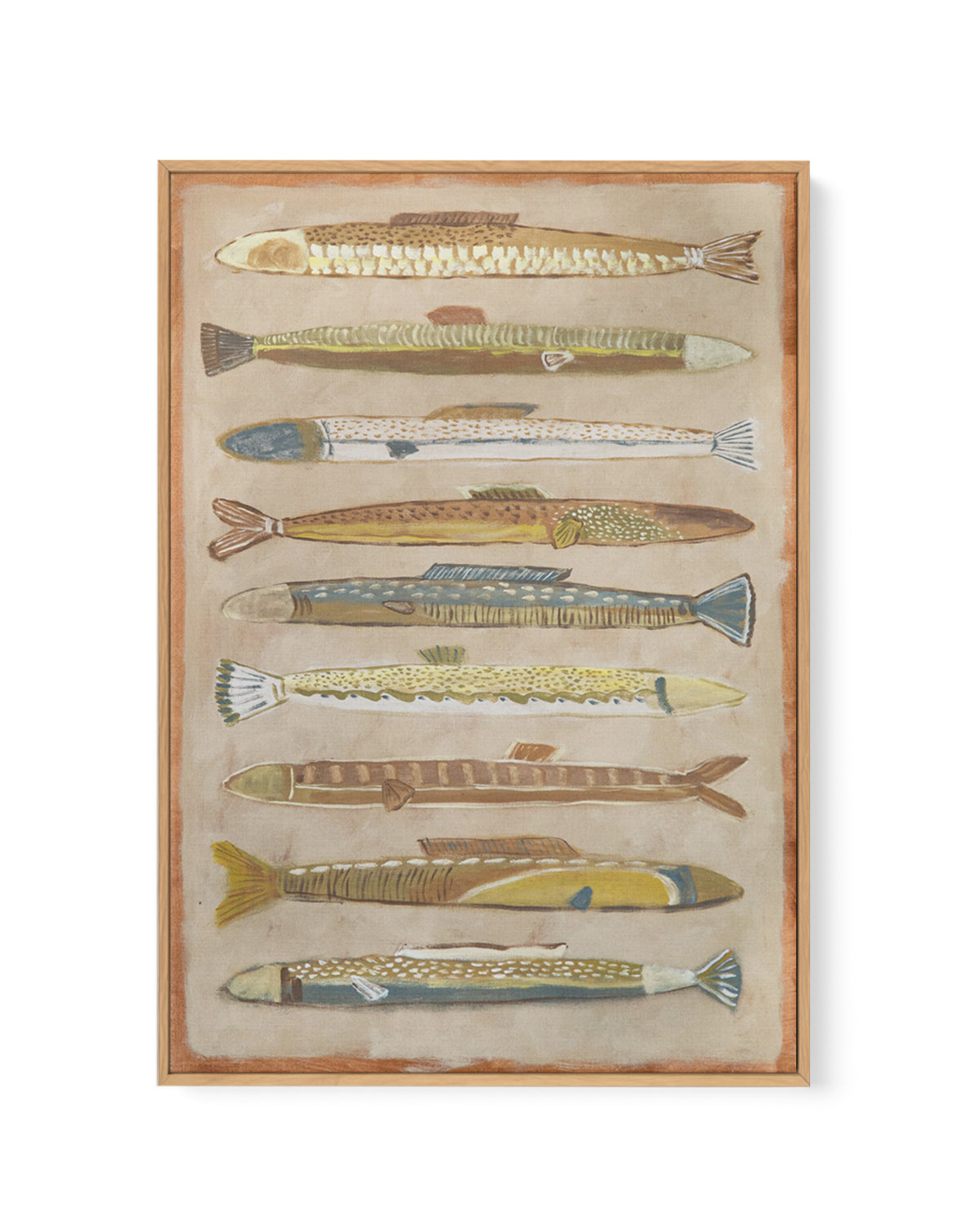 Fish Sticks by Erin Champ | Framed Canvas Art Print