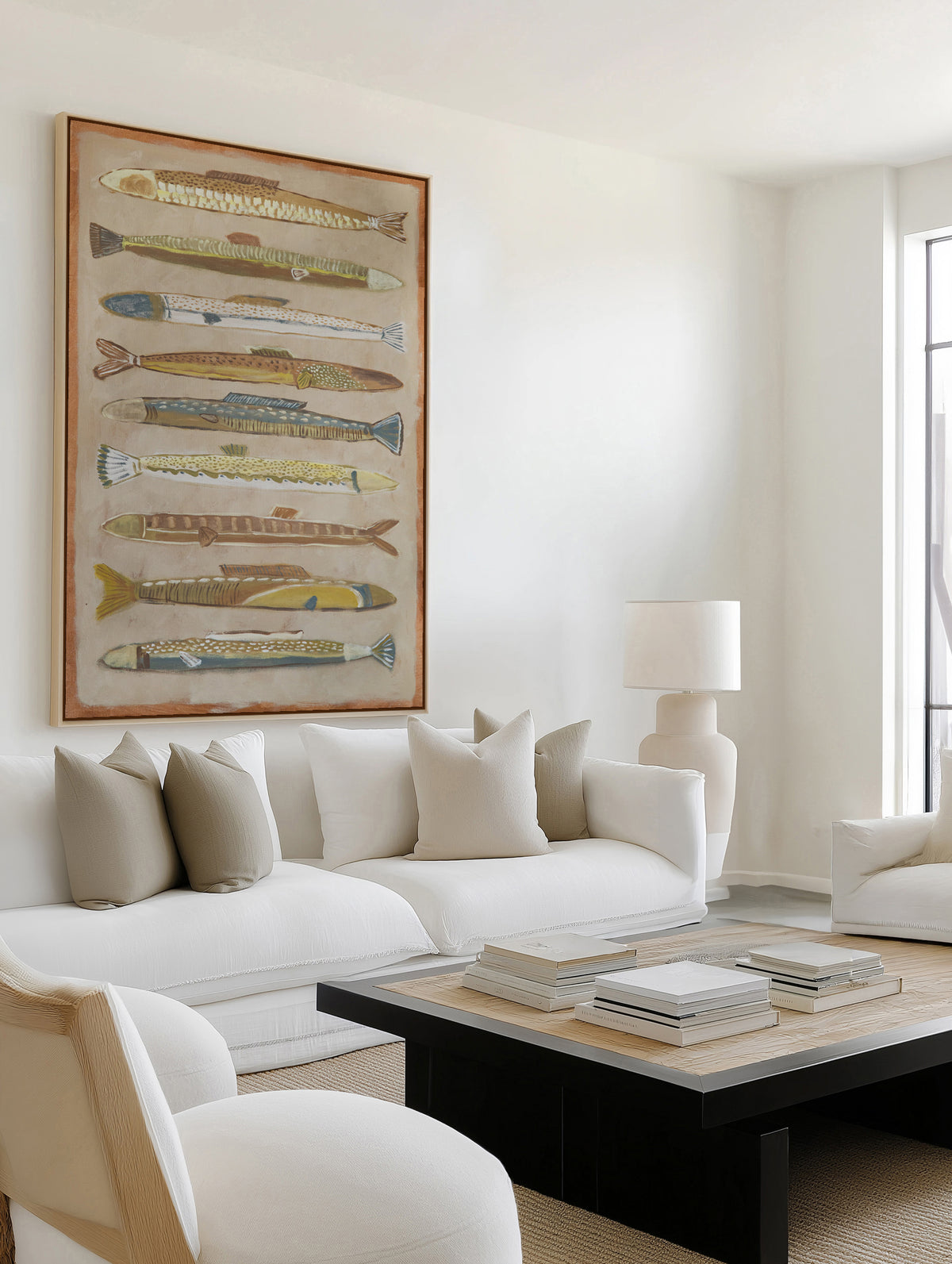 Fish Sticks by Erin Champ | Framed Canvas Art Print