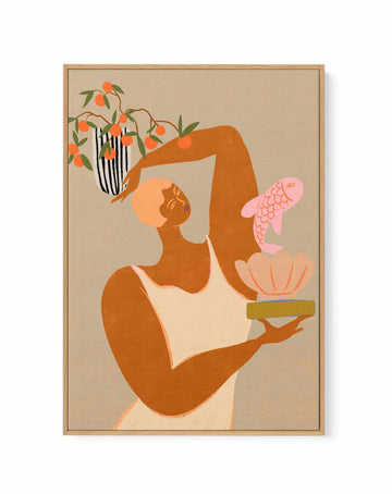 Fish and Oranges by Arty Guava | Framed Canvas Art Print from Olive et Oriel where you can shop wallpaper and artworks online