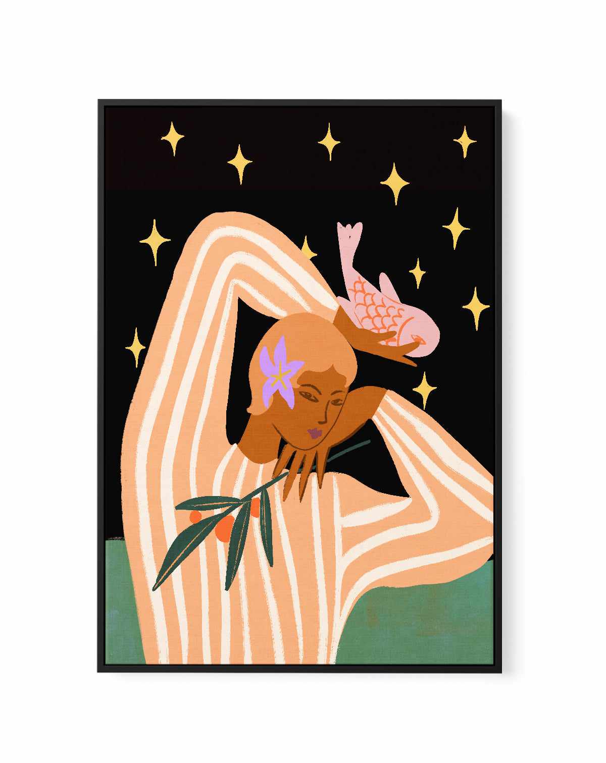 Fish and Tangerine by Arty Guava | Framed Canvas Art Print from Olive et Oriel where you can shop wallpaper and artworks online