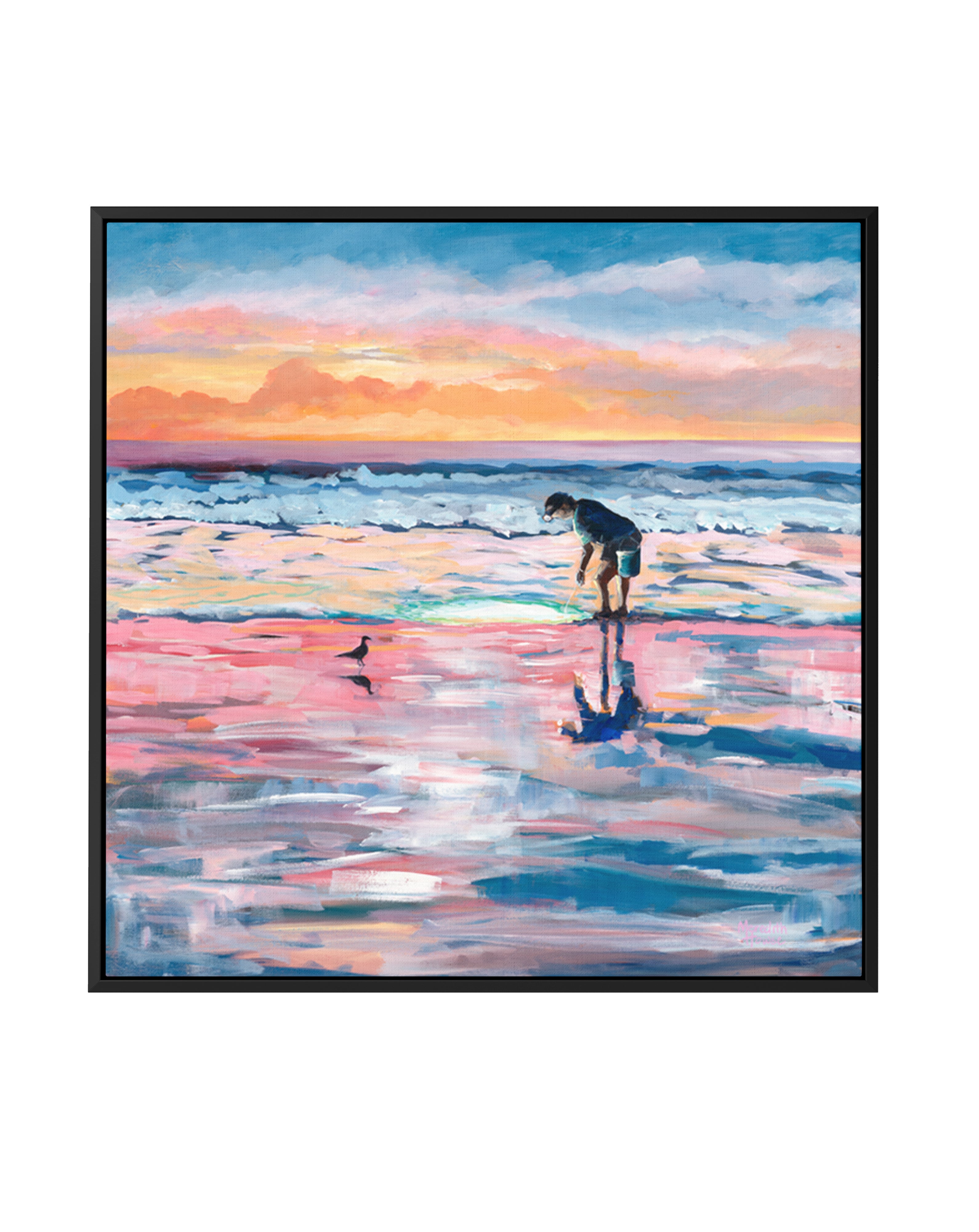 Fishing the Shallows by Meredith Howse | Framed Canvas Art Print