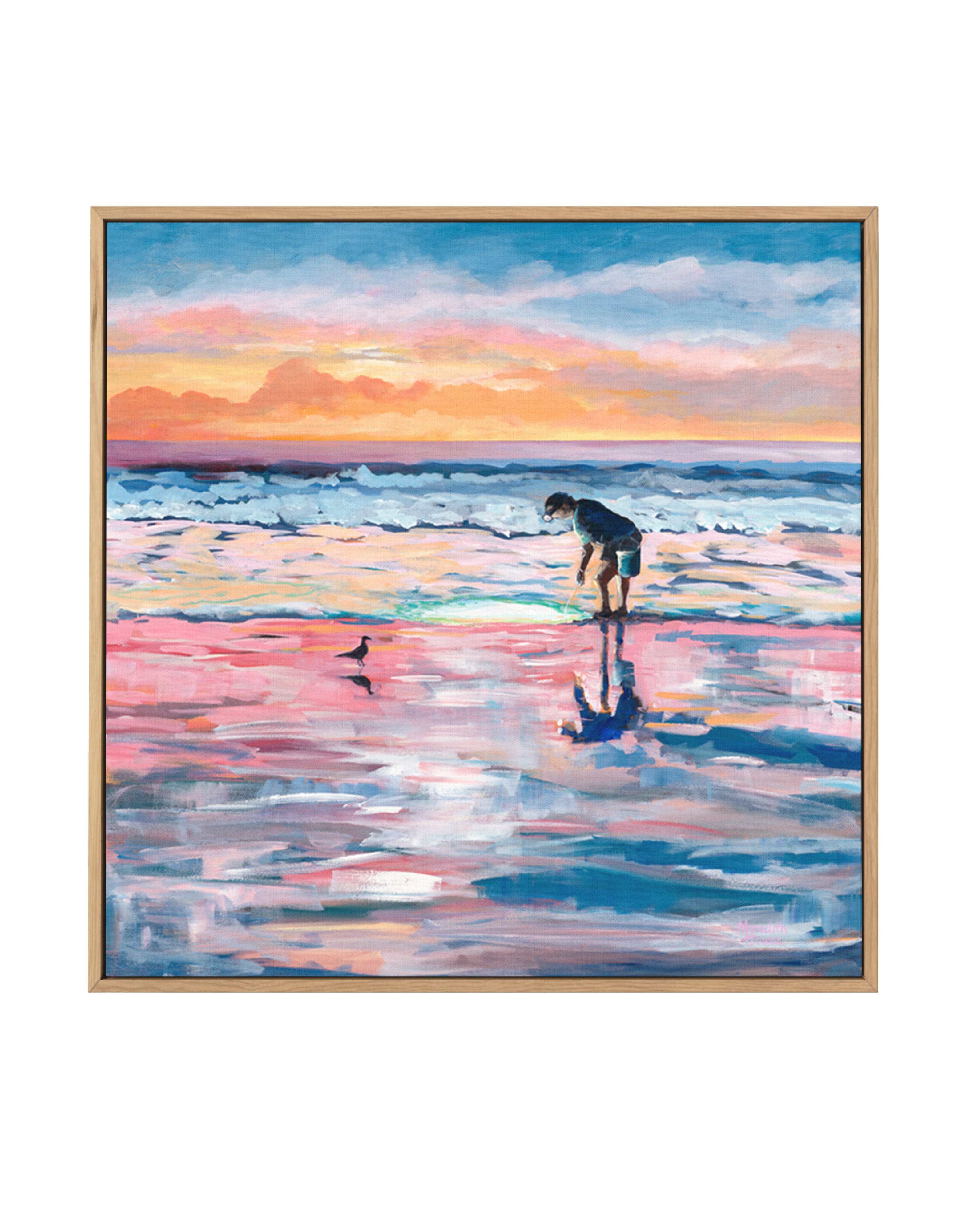 Fishing the Shallows by Meredith Howse | Framed Canvas Art Print
