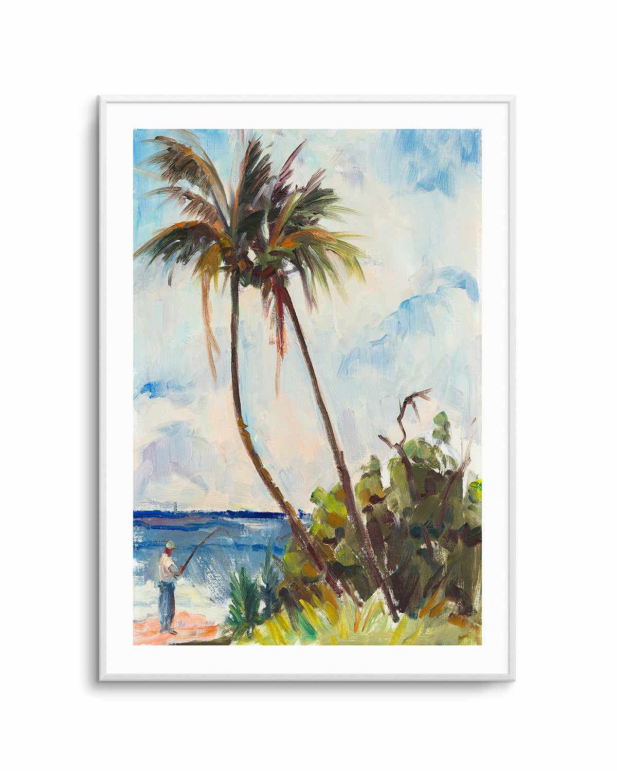 Fishing Under Palms by Richard A. Rodgers Art Print