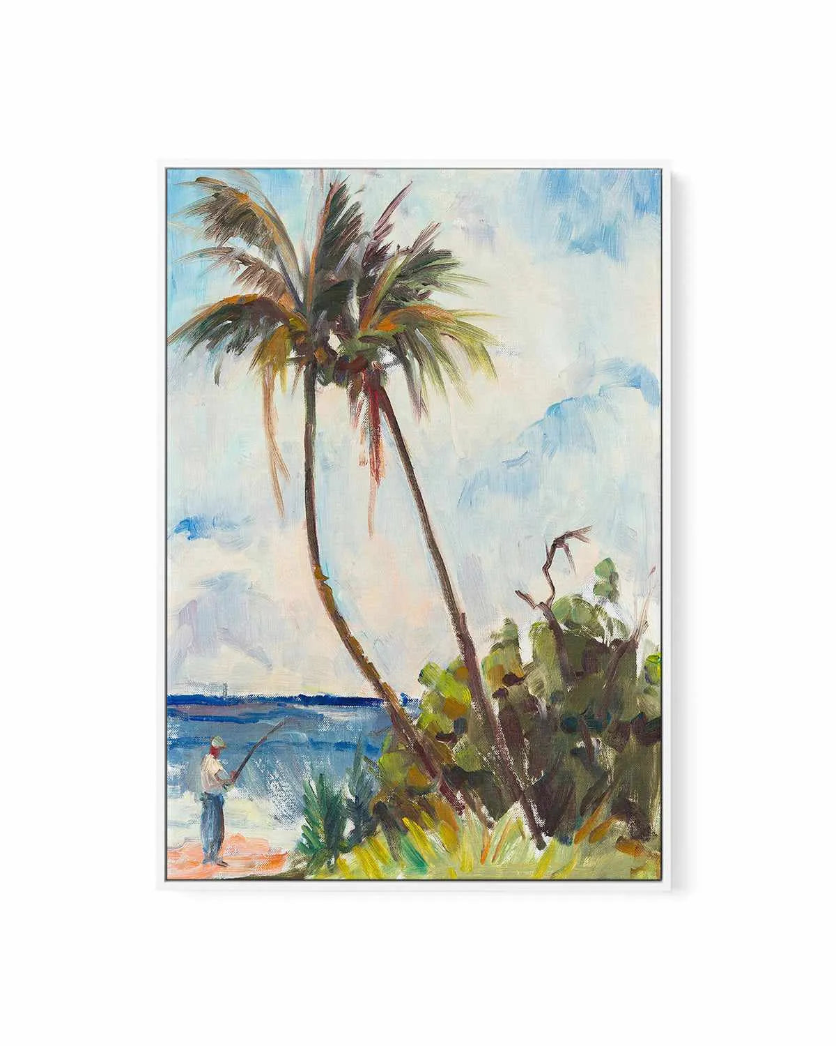 Fishing Under Palms by Richard A. Rodgers | Framed Canvas Art Print from Olive et Oriel where you can shop wallpaper and artworks online