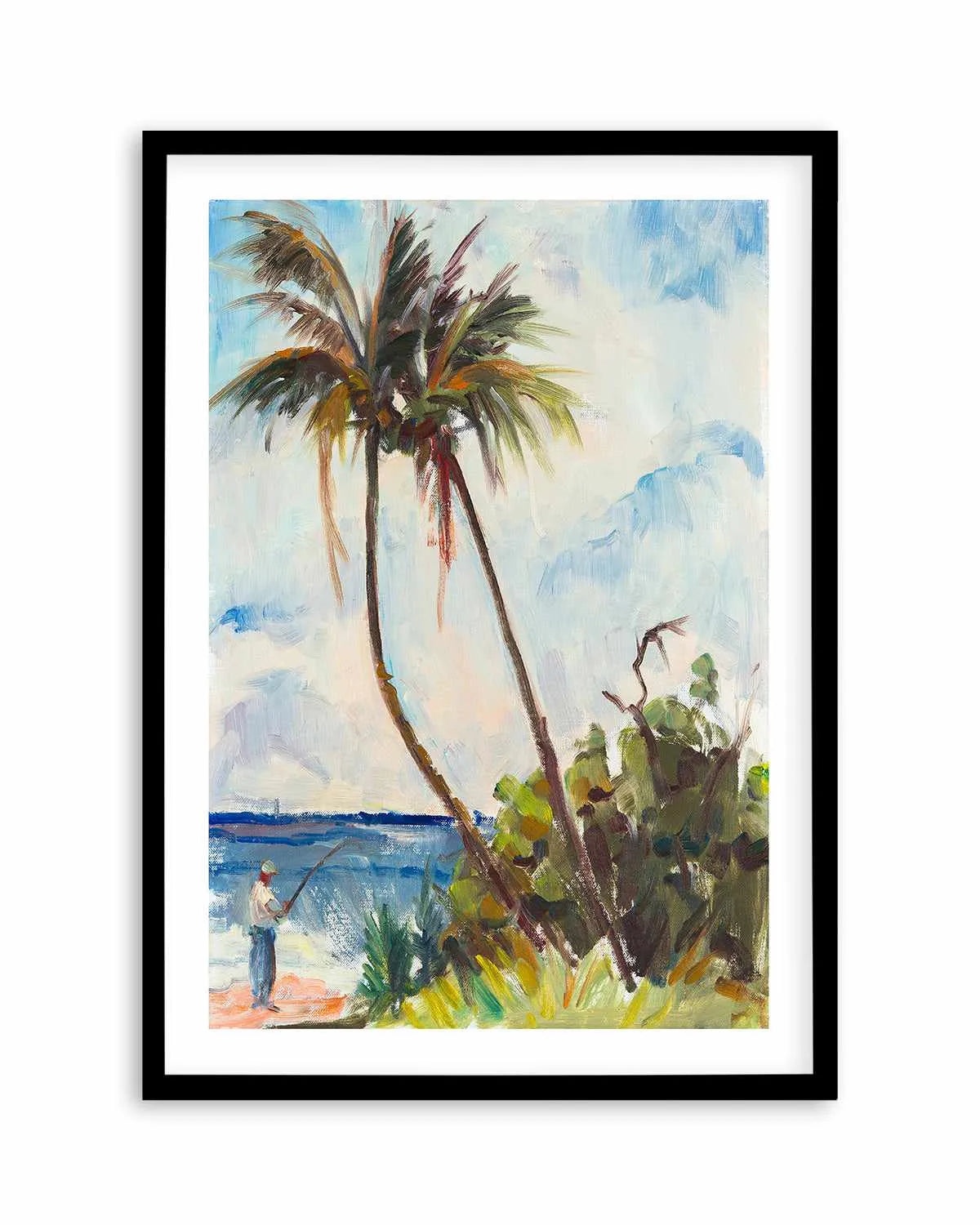 Fishing Under Palms by Richard A. Rodgers Art Print from Olive et Oriel where you can shop wallpaper and artworks online
