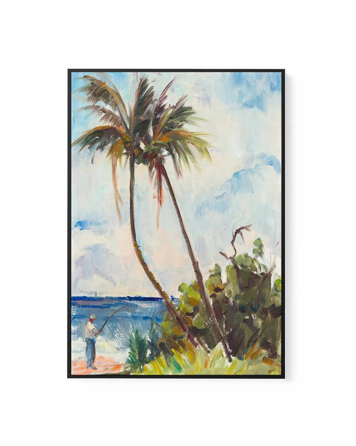 Fishing Under Palms by Richard A. Rodgers | Framed Canvas Art Print from Olive et Oriel where you can shop wallpaper and artworks online