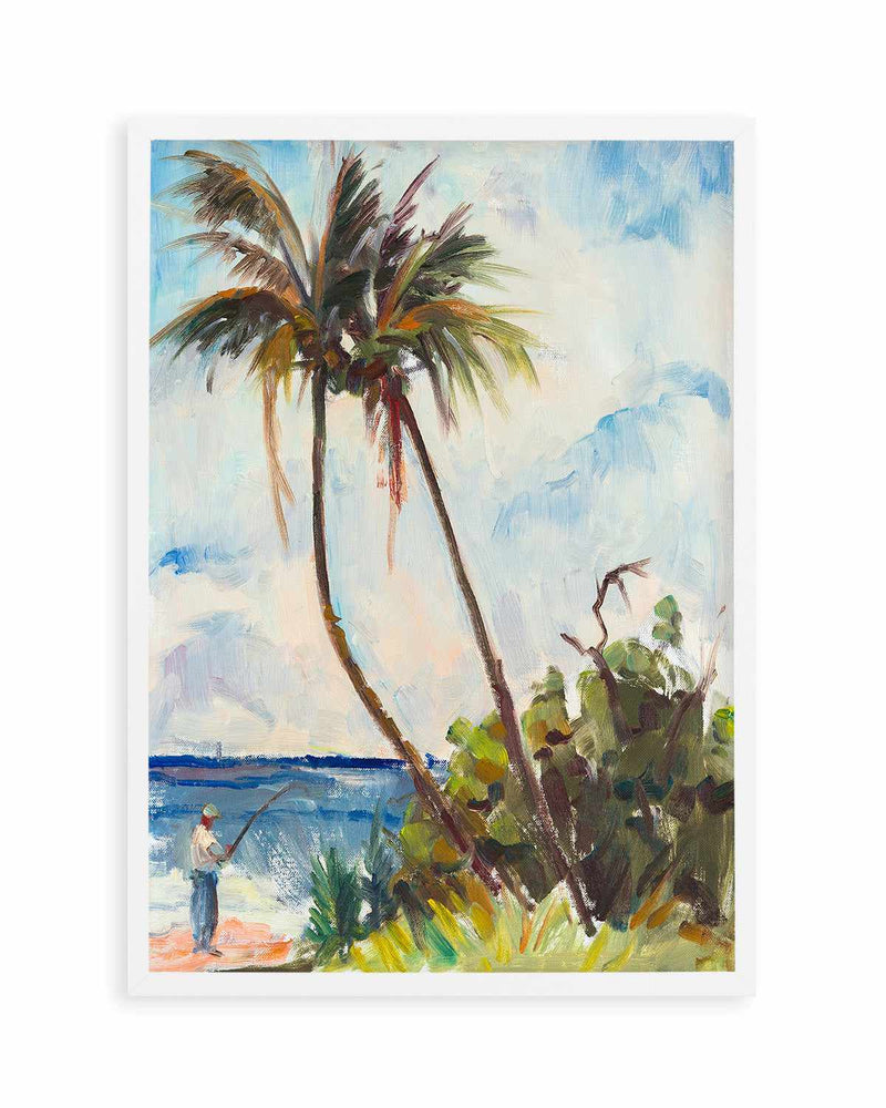 Fishing Under Palms by Richard A. Rodgers Art Print