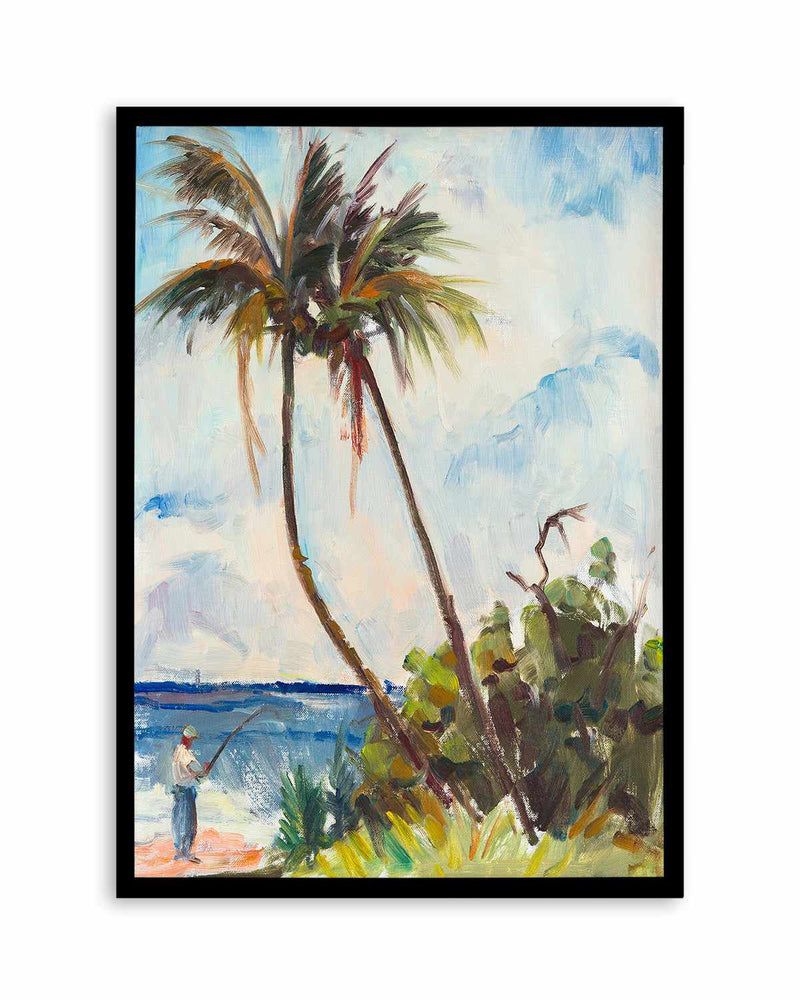 Fishing Under Palms by Richard A. Rodgers Art Print