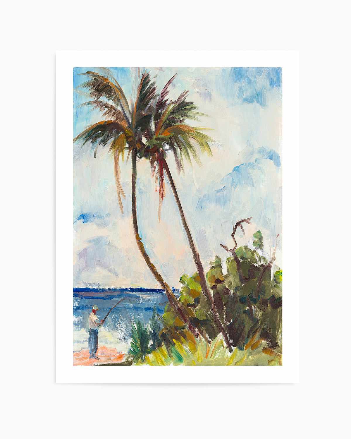 Fishing Under Palms by Richard A. Rodgers Art Print