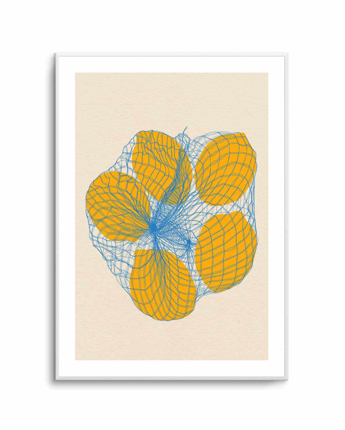 Five Lemons In a Net Bag by Rosi Feist | Art Print