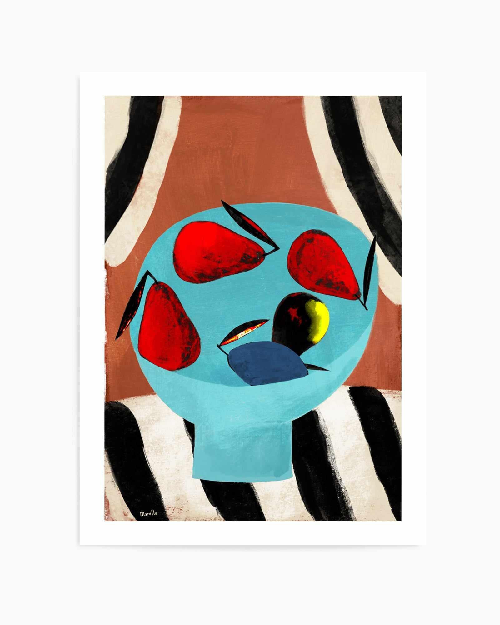 Five Pears by Marco Marella | Art Print from Olive et Oriel where you can shop wallpaper and artworks online