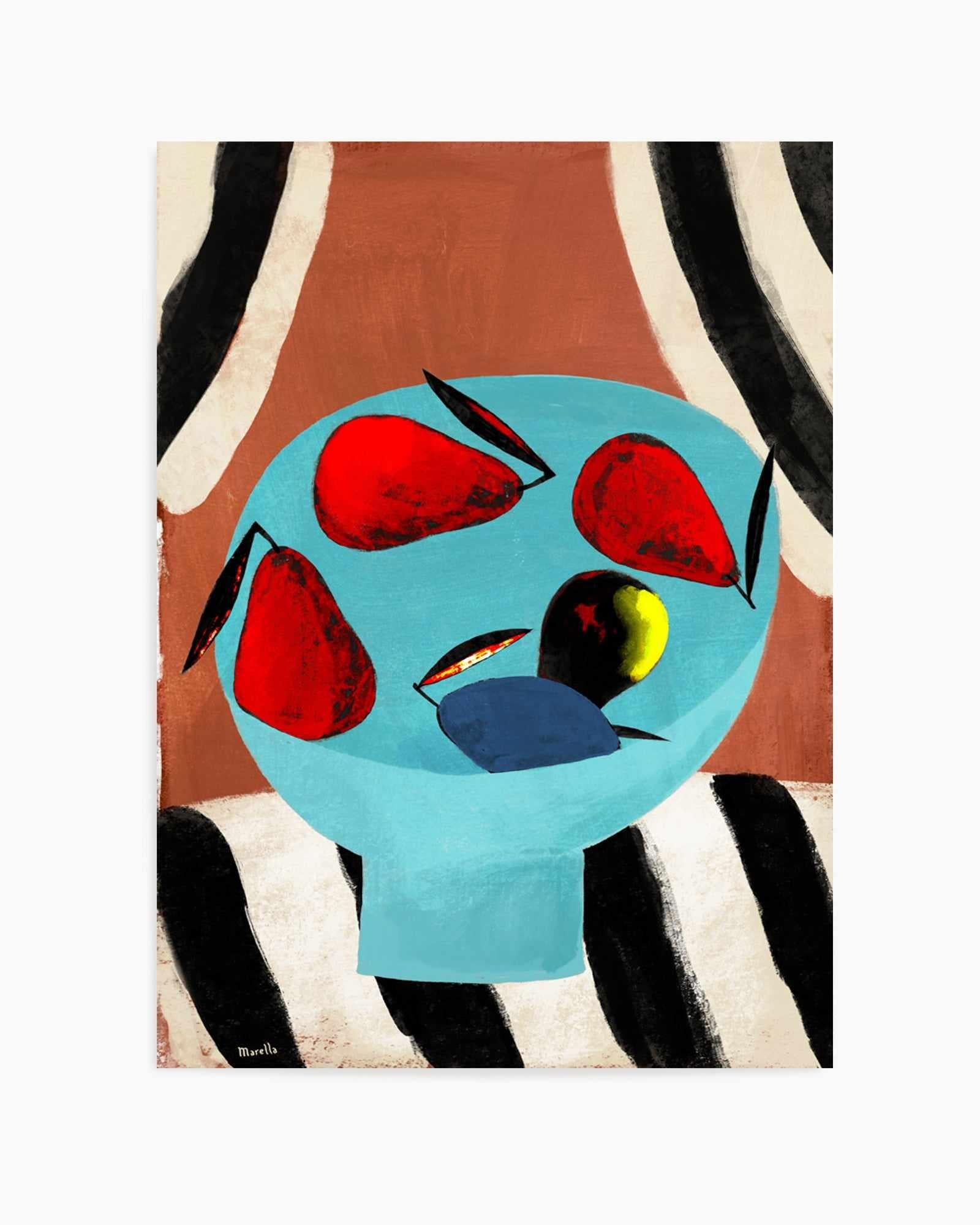 Five Pears by Marco Marella | Art Print from Olive et Oriel where you can shop wallpaper and artworks online