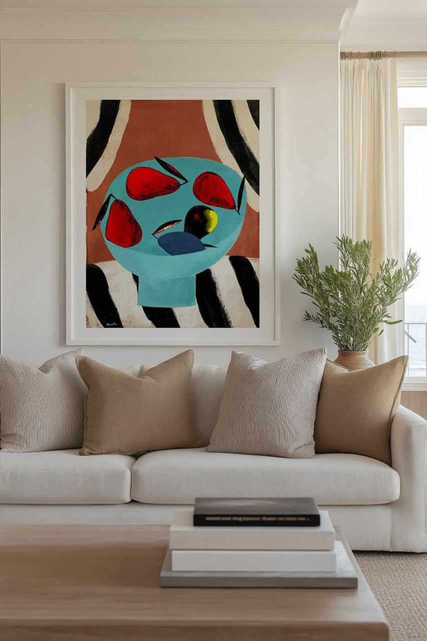 Five Pears by Marco Marella | Art Print from Olive et Oriel where you can shop wallpaper and artworks online