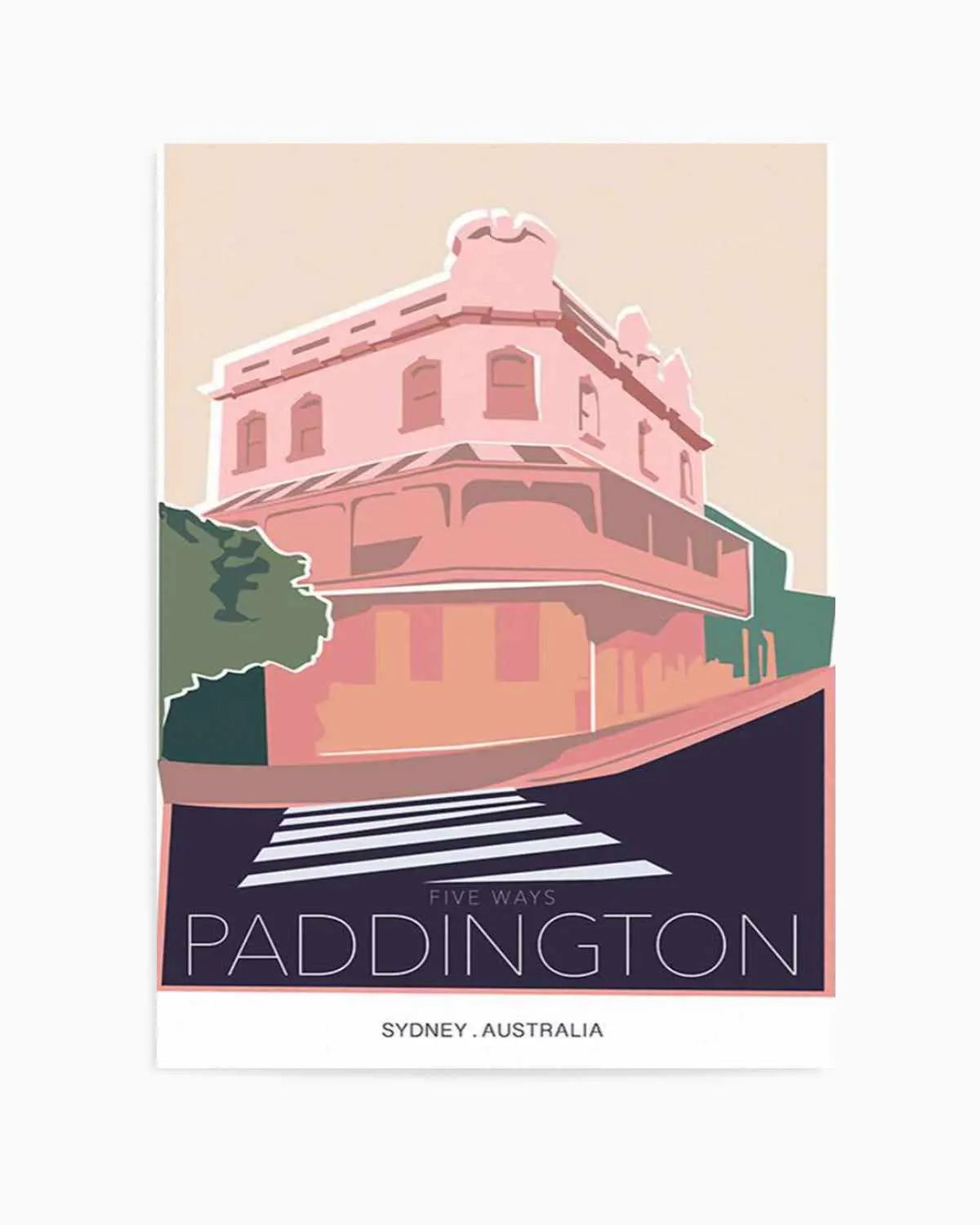 Five Ways Paddington Art Print from Olive et Oriel where you can shop wallpaper and artworks online