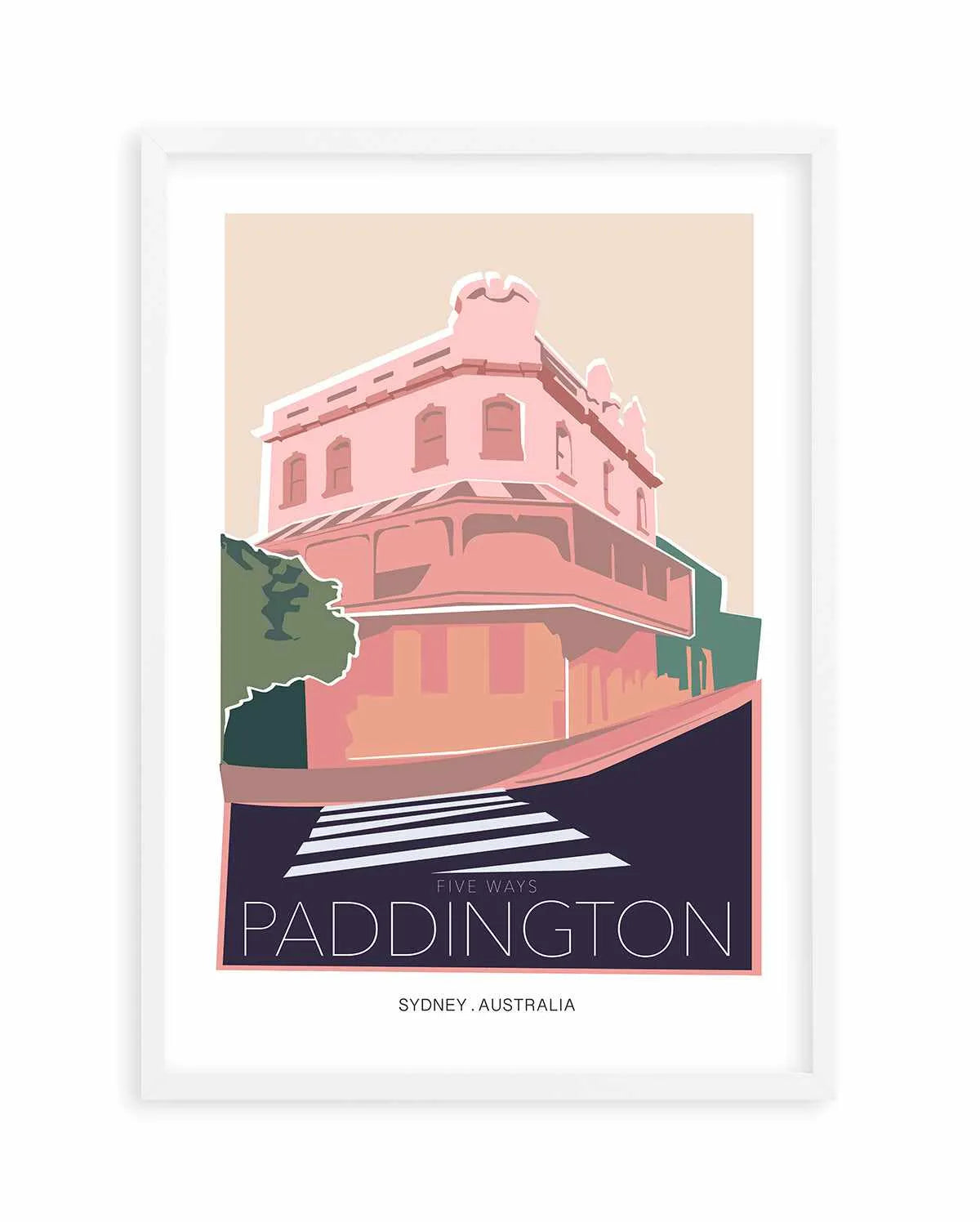 Five Ways Paddington Art Print from Olive et Oriel where you can shop wallpaper and artworks online