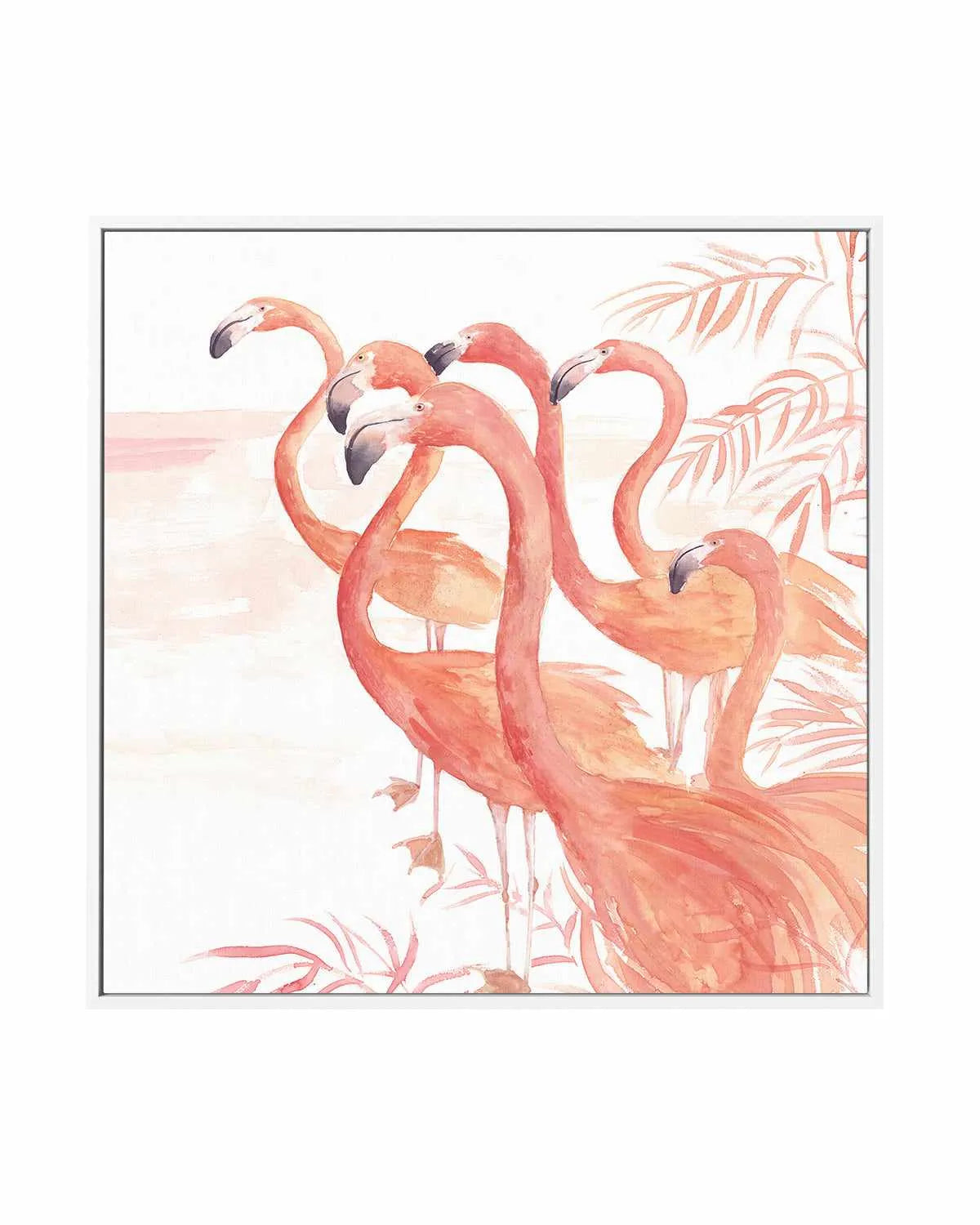 Flamingo Group I | Framed Canvas Art Print from Olive et Oriel where you can shop wallpaper and artworks online