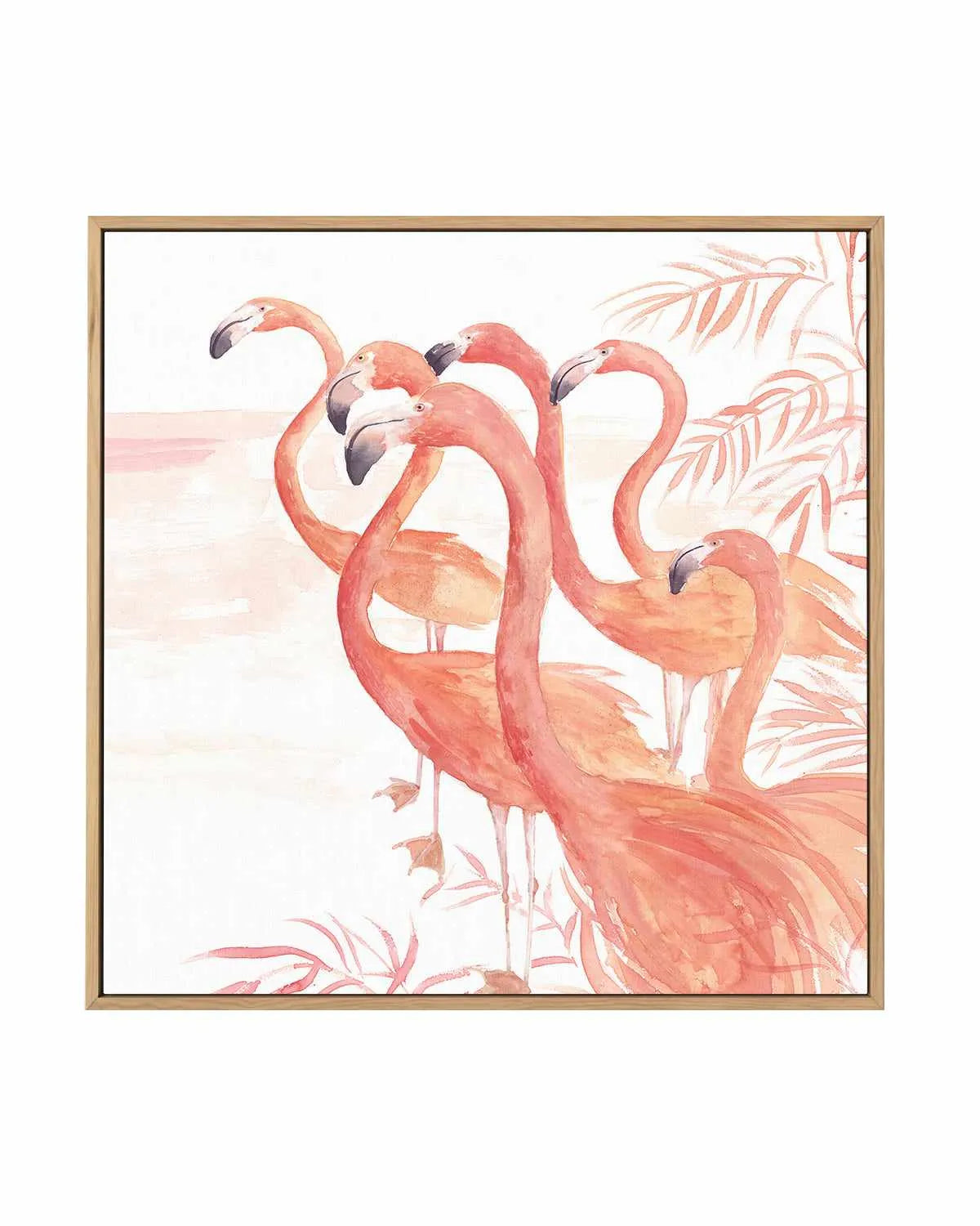 Flamingo Group I | Framed Canvas Art Print from Olive et Oriel where you can shop wallpaper and artworks online