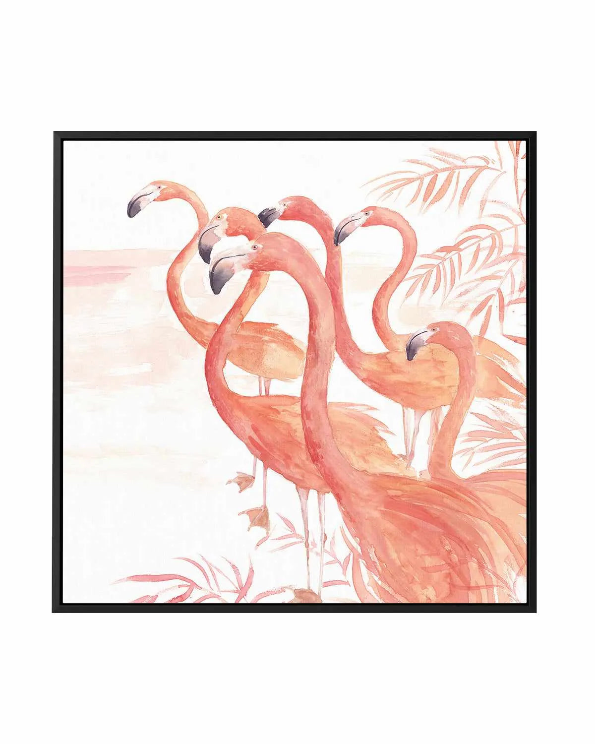 Flamingo Group I | Framed Canvas Art Print from Olive et Oriel where you can shop wallpaper and artworks online