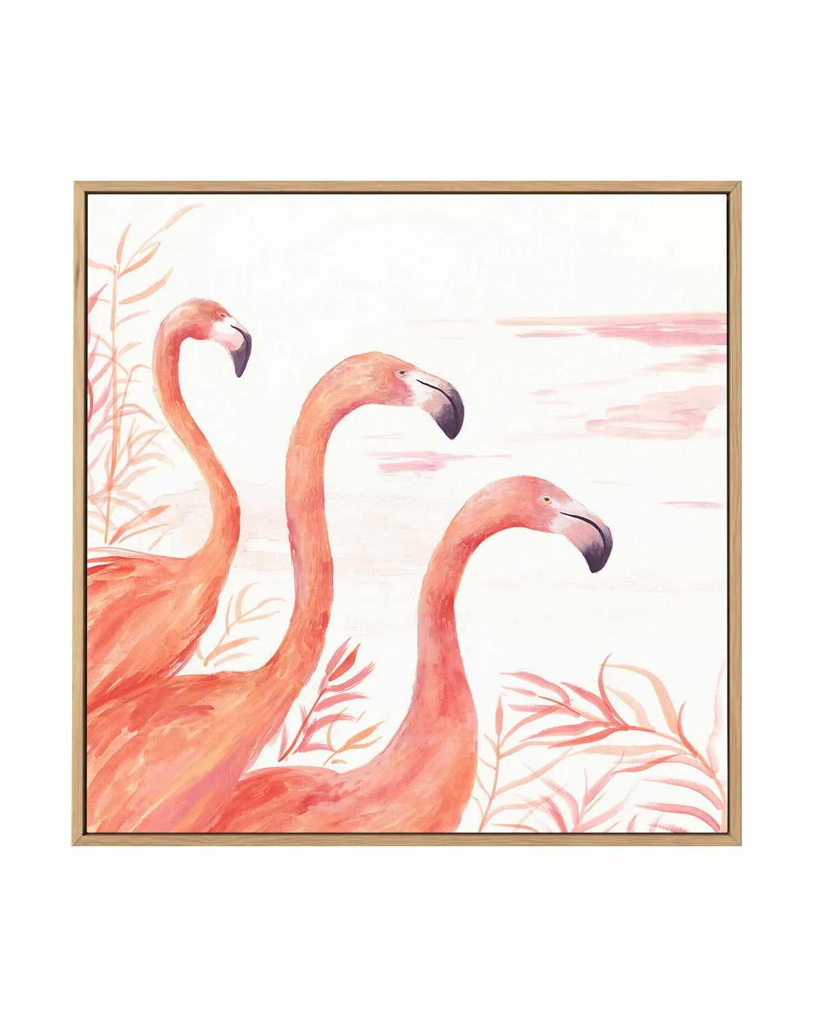Flamingo Group II | Framed Canvas Art Print from Olive et Oriel where you can shop wallpaper and artworks online