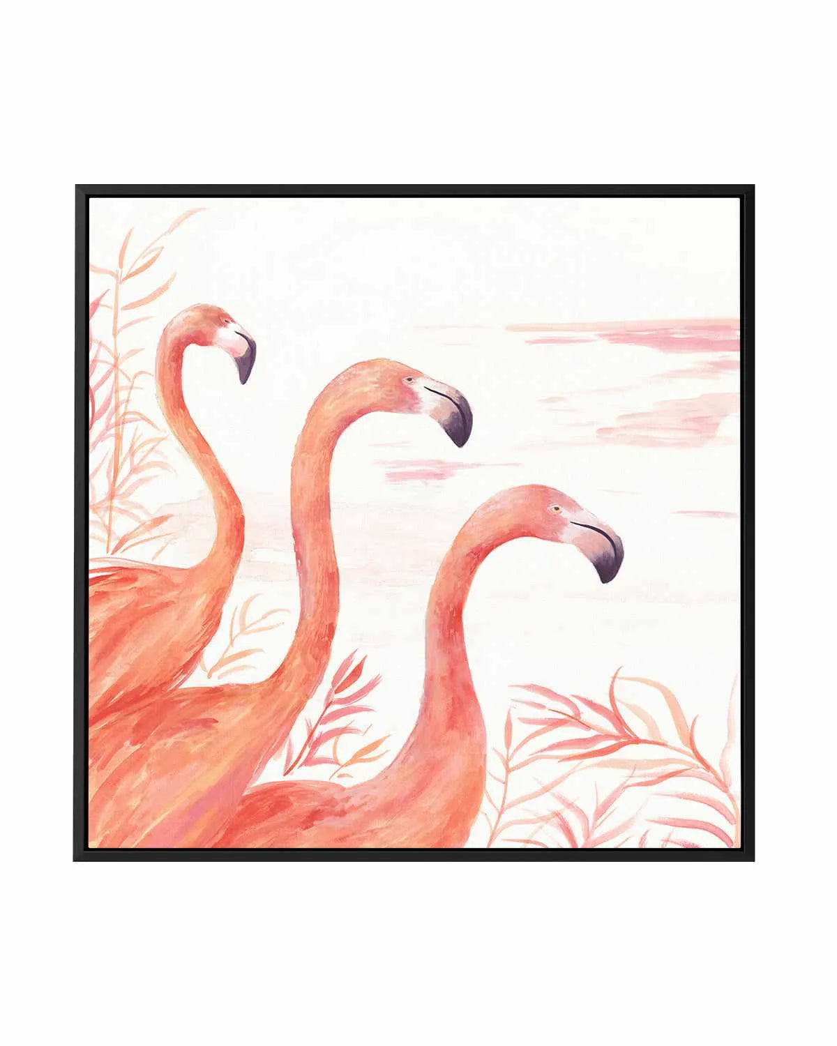 Flamingo Group II | Framed Canvas Art Print from Olive et Oriel where you can shop wallpaper and artworks online