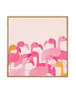Flamingos By Kristian Gallagher | Framed Canvas Art Print