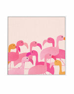 Flamingos By Kristian Gallagher | Framed Canvas Art Print