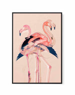 Flamingos nr. 3 By Baard Martinussen | Framed Canvas Art Print