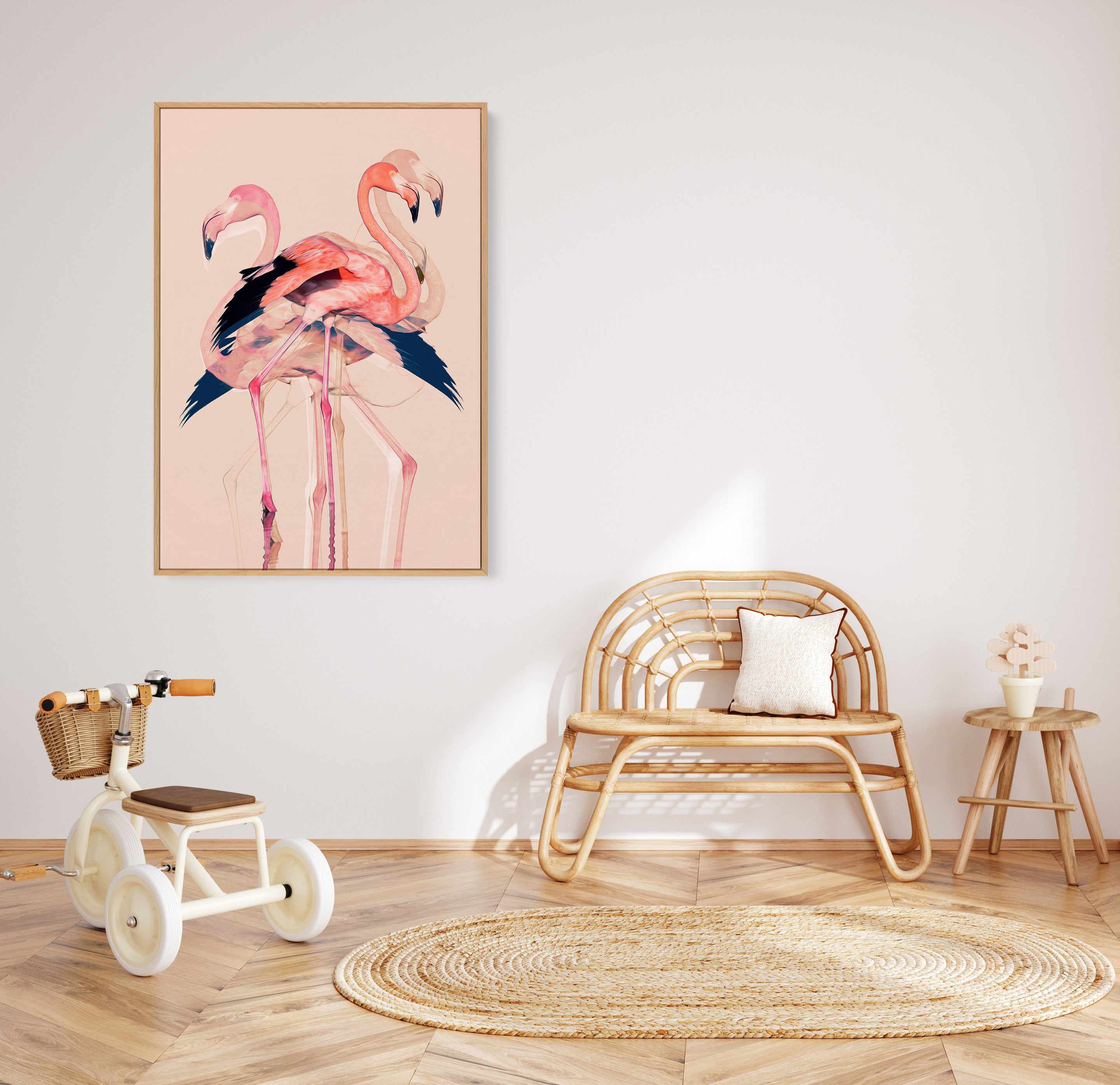 Flamingos nr. 3 By Baard Martinussen | Framed Canvas Art Print