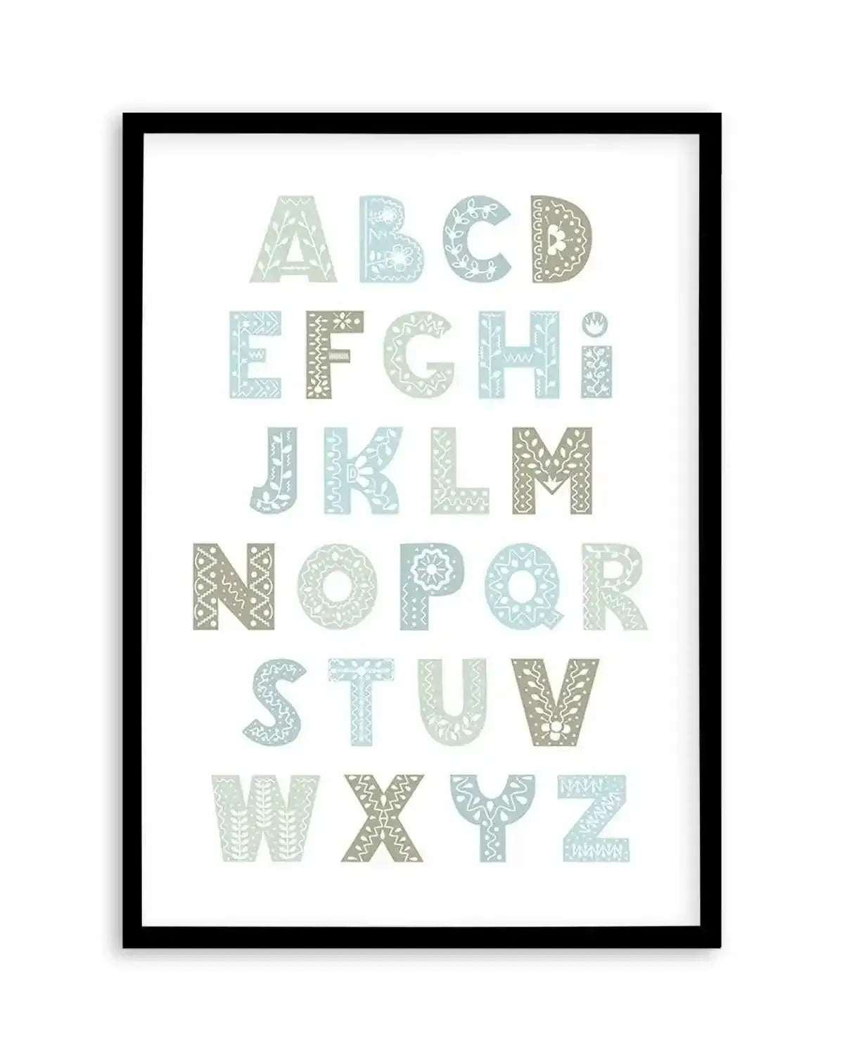 Fleur Alphabet | Bondi Art Print from Olive et Oriel where you can shop wallpaper and artworks online